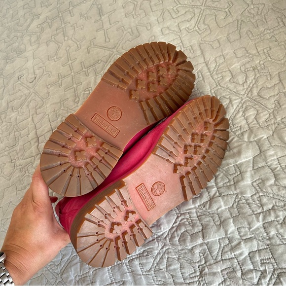 🩷HOT PINK PREMIUM TIMBERLAND ANKLE BOOTS WINTER 2024 SNOW SIZE 7 WOMENS - Picture 11 of 11